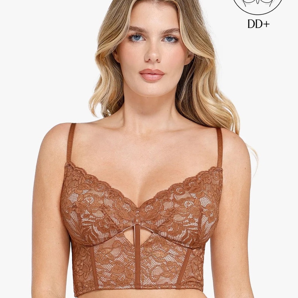 NWT Popilush Full Coverage Longline Underwire Lace Bralette